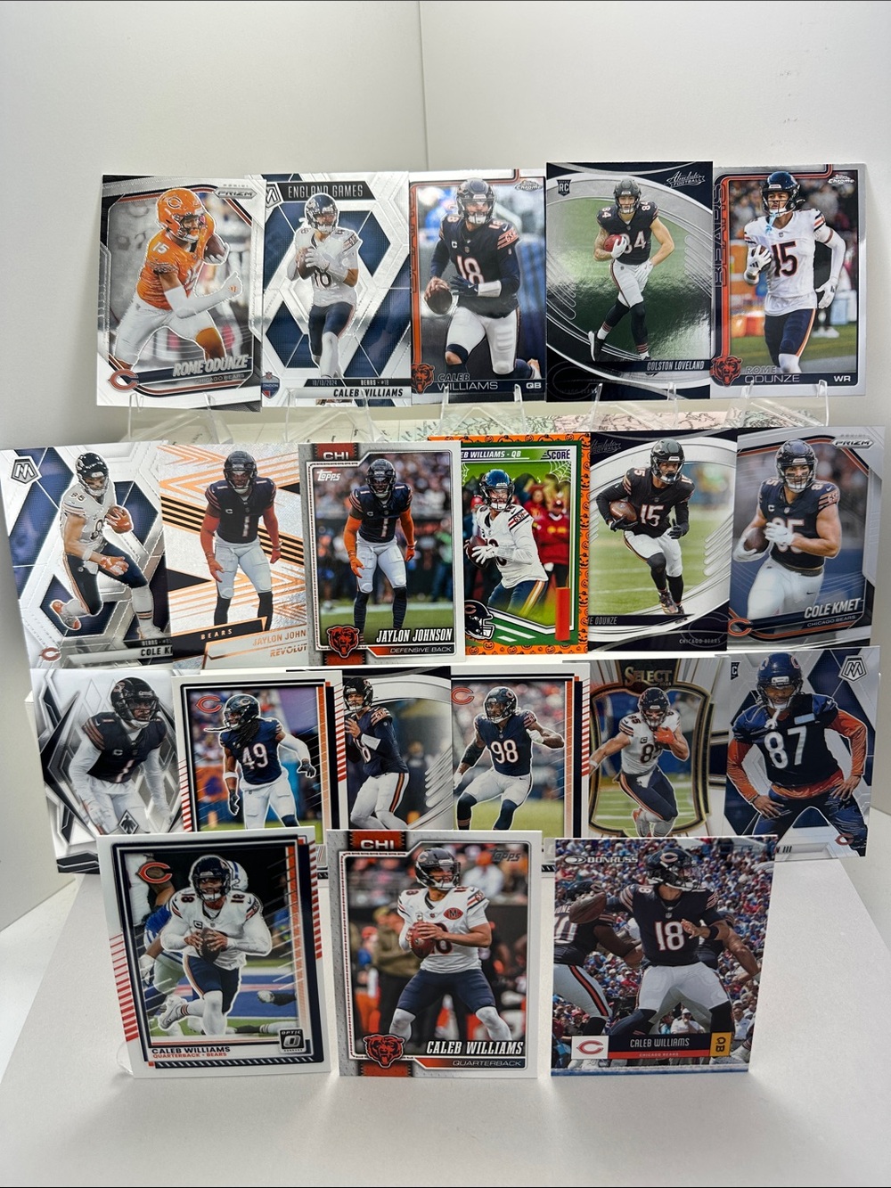 Caleb Williams Bears lot of 20 w/ Loveland & Burden Rookies Johnson/Kmet/Odunze